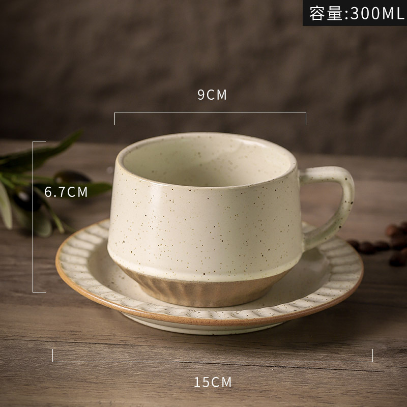 Sesame white-cup and saucer - 300ml
