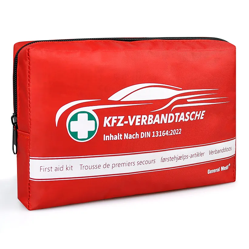 DIN13164 Kit de herramientas de seguridad para vehículos Asistencia en carretera Botiquín de primeros auxilios para automóviles Mini botiquín de primeros auxilios de emergencia