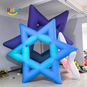 Bơm hơi khổng lồ sao trang trí ba màu sắc <span class=keywords><strong>Inflatable</strong></span> lục giác sao với ánh sáng LED - Product Image 6
