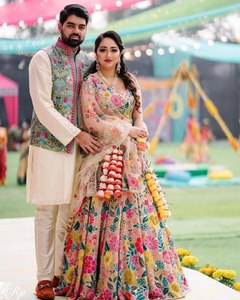 Shalwar kameez ชุดผ้า Georgette lehenga แบบเย็บปักลายทั้งหมดมีหลายสีชุดสำหรับผู้ใหญ่