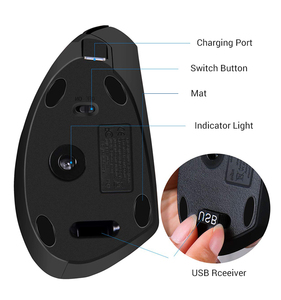 Mouse di ingegneria ergonomica a doppia modalità 2.4G muta retroilluminata per Computer da gioco Bluetooth ricaricabile per uso verticale per ufficio - Product Image 6