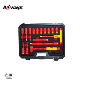 AllwaysTools 16PCS 1/2トルクレンチセット1000V絶縁VDEハンドツールセット絶縁2層六角形ソケット