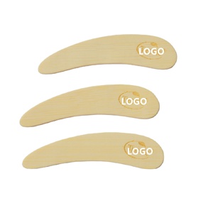 Sendok Kosmetik Mini Bambu Kayu Alami, <span class=keywords><strong>Spatula</strong></span> Logo Kustom Sendok Bambu Ramah Lingkungan Kosmetik Sendok Es Krim