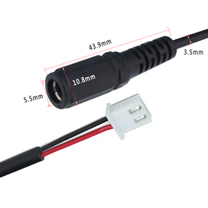 DC Jack Female to 2 Core <strong>Wire</strong> Xh 2.54 Battery Terminal Connecting Dc Cable 5.5 X 2.1mm Od 3.5mm DC Power Plug Connector Cable