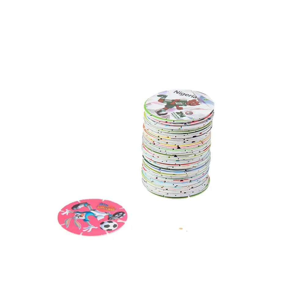 Comida merienda regalo promocional personalizable OEM/ODM PP tazo tarjetas plástico 3D rompecabezas para niños