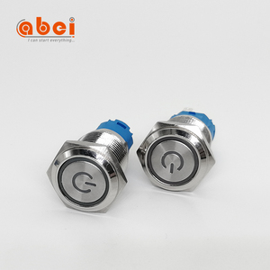 Abei 16 millimetri doppio colore 12V 110V moto con la luce del led interruttore di pulsante impermeabile di spinta in metallo interruttore - Product Image 3