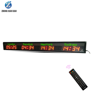 Zhong Xiao Xiao Große digitale LED-Wanduhr für den Innenbereich 4 Zeitzonen Welt Mehr zonen uhr Elektrische Nadel anzeige Industrieller Timer - Product Image 3