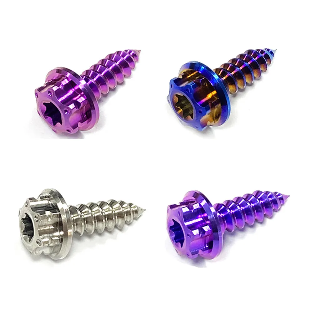 Tornillo de titanio de bloqueo de aceite Stan M3, con volante anodizado de Color Torx M3 X4, Dirección de aleación Wr 155, tornillos de titanio autorroscantes