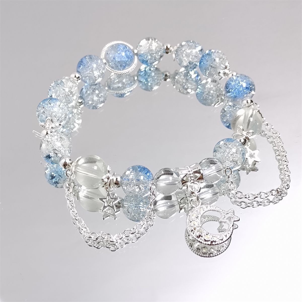 Moon bracelet blue