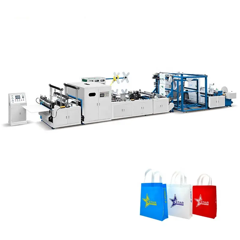 Máquina de fabricación de bolsas de tela no tejida, automática, 5 en 1, fabricación de bolsas