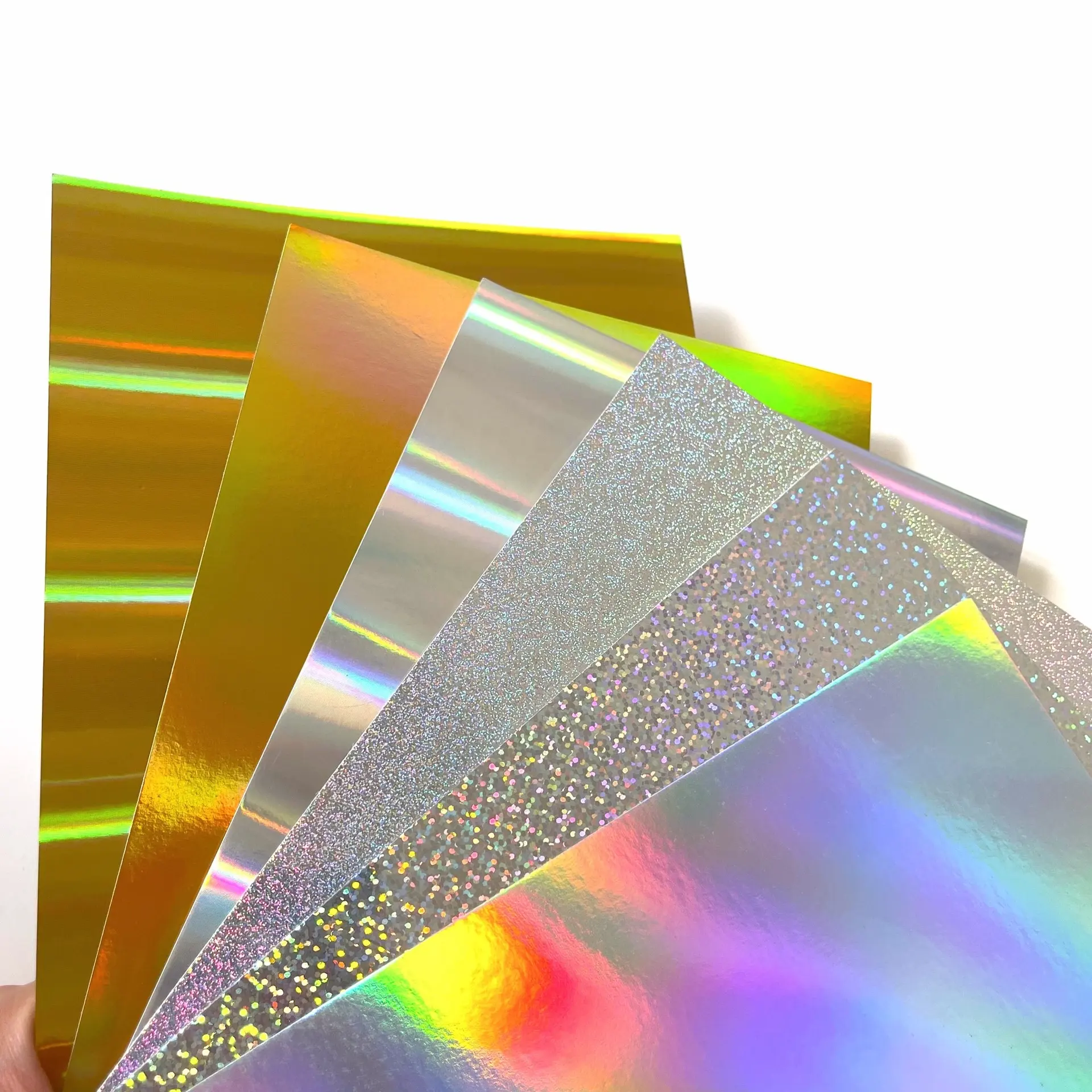 Factory offer Gold&Silver shiny Metallized Paper Glossy paper 250g Holographic Mirror Foil Laser Metalized gold silver paper