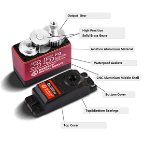 Dsservo 35kg 180 impermeabile e 270 grado Servo con 25T Servo corno per RC auto servomotore