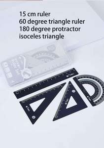 4 adet 15cm cetvel iletki sağ açı üçgen alüminyum geometri takım elbise - Product Image 6