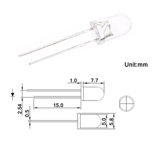 DIP 5mm pembe LED diyot su şeffaf Lens şeffaf 5mm ışık yayan diyot ışığı - Product Image 2