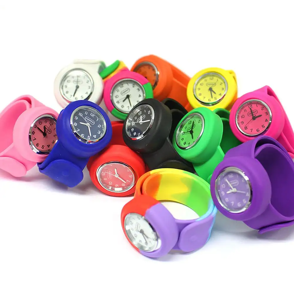 Montre-bracelet étanche en Silicone pour enfants, 12 pièces, montre-bracelet à boucle