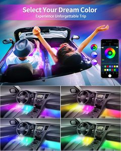 ไฟติดเท้าภายในรถยนต์ LED นีออน48 72ดวงพร้อมรีโมทไร้สาย USB ควบคุมแอปเพลงแบบ RGB ไฟสร้างบรรยากาศอัตโนมัติ - Product Image 6