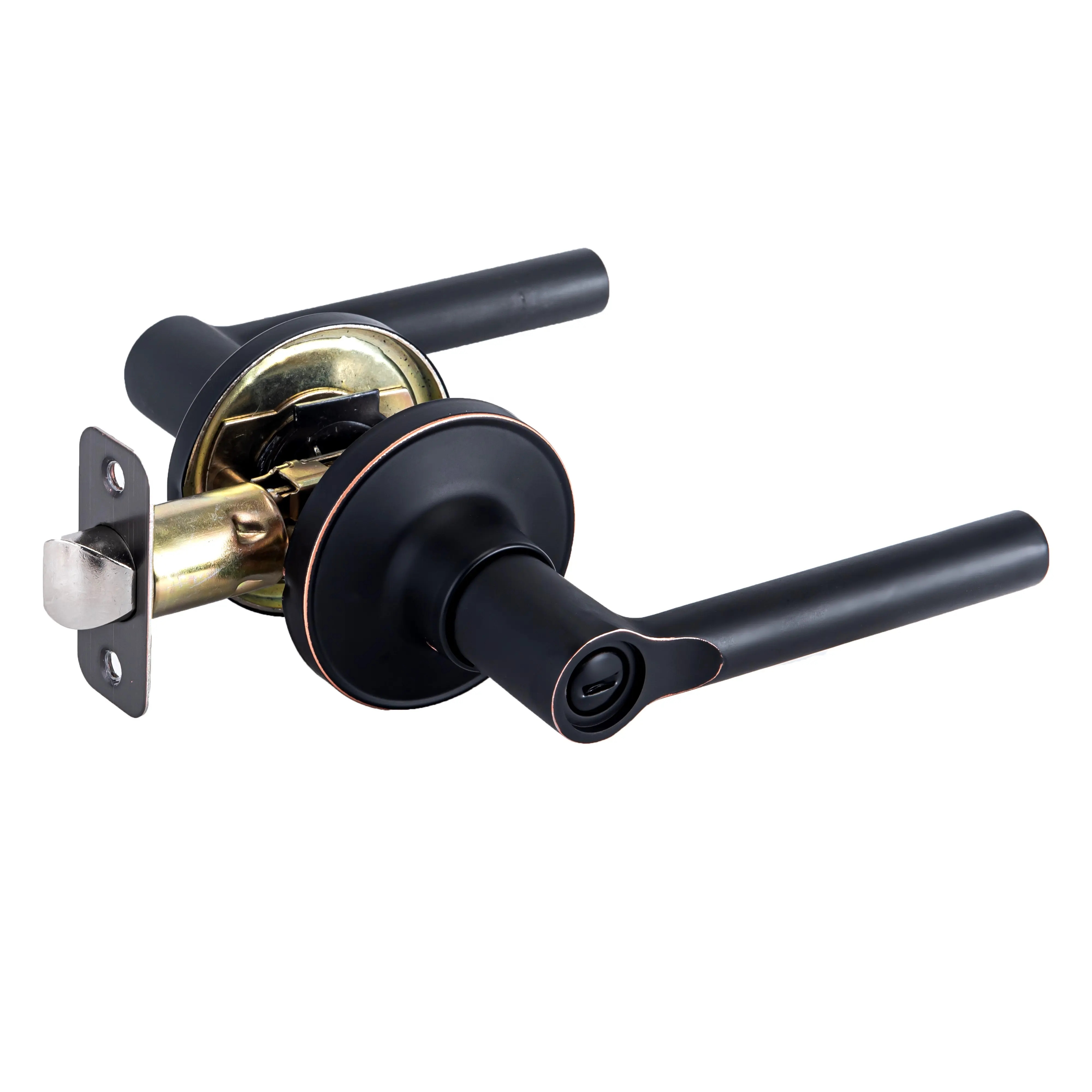 ANSI Grau 3 Alumínio Handle Privacidade Porta Handle Lock Tubular Leverset Banheiro Handle Interior Door Lock Round Lever Lock