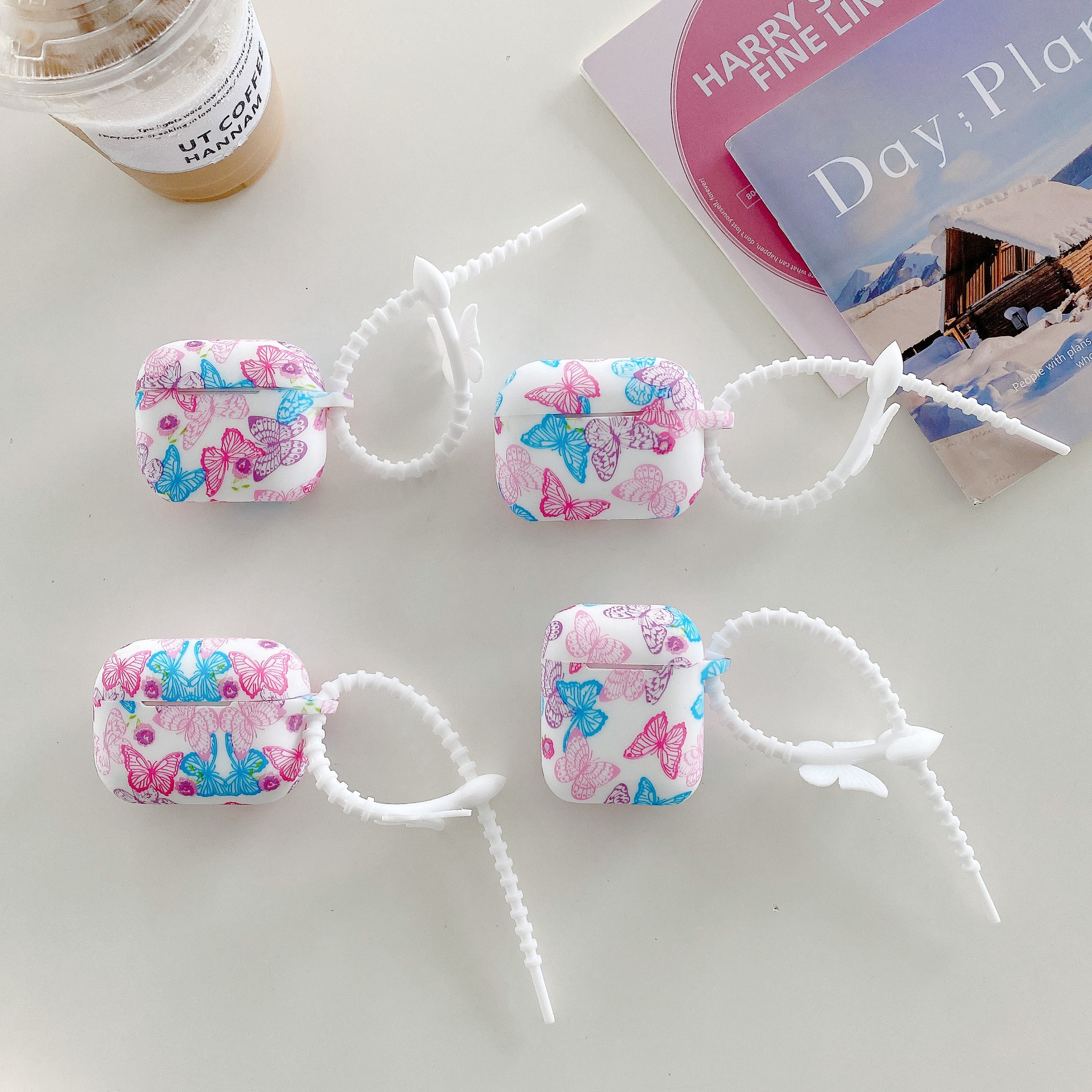 Mariposa rosa y azul