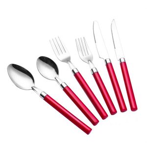 Colorful 360 Plastic in Tray Silverware Set <strong>Flatware</strong> With <strong>Handle</strong> 24 Pcs Fork and Spoon - Product Image 3