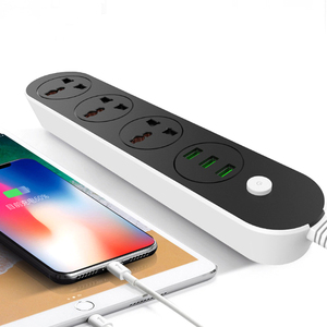 带USB C端口的扩展引线带USB C型和2个USB端口安全门多插头扩展插座带1.6M粗体E - Product Image 3