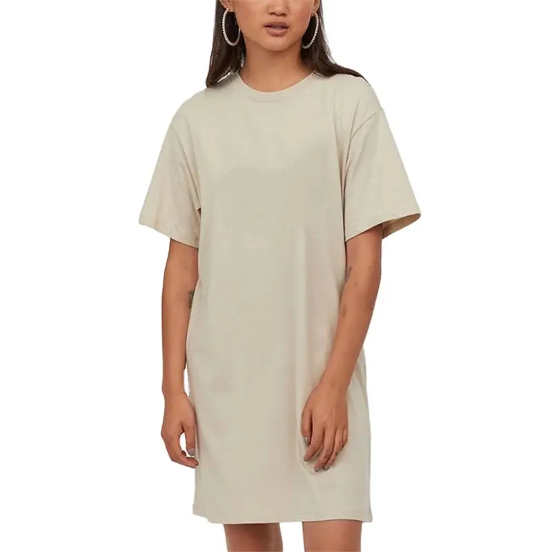 Verano casual Top diseño coreano ajuste suelto moda camiseta vestidos mujeres damas Camiseta larga