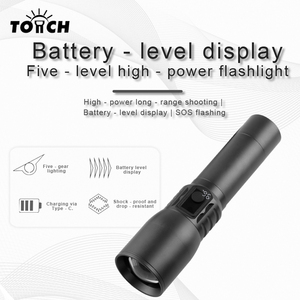 Đèn pin chiến thuật LED USB siêu sáng, độ sáng cao, khuyến mãi mới, sạc lại được, hợp kim nhôm, pin Lithium-ion - Product Image 3