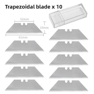 0.6mm hình thang thay thế lưỡi thép hộp cắt dao sắc nét hơn Thảm lưỡi Dispenser với 10 cái/hộp tiện ích lưỡi nạp - Product Image 3