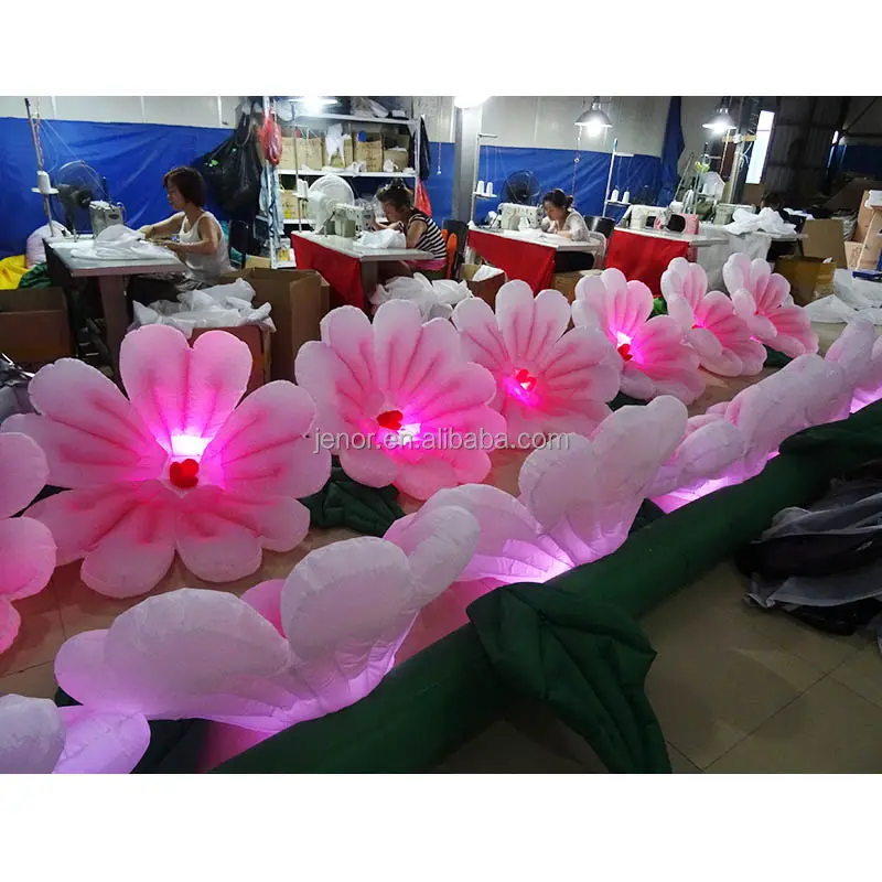 Catena luminosa gonfiabile rosa del fiore della decorazione del partito gigante per la decorazione di nozze