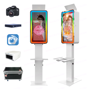 Boa Qualidade Photo Booth com Câmera e Impressora Adaptado 21,5 "Touch Screen Photobooth Metal Shell Windows Photo Booth para Festa