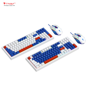 Teclado y ratón para juegos con cable TF610, USB 2,0, LED retroiluminado, teclado profesional de 98 teclas, ratón, ordenador de escritorio - Product Image 1