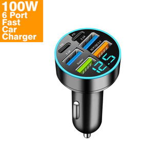 6 8 <strong>4</strong> in 1 Super Fast Car Charger <strong>Adapter</strong> With Digital Display LED Universal PD+QC3.0 Car Lighter USB Charge for IPhone Android - Product Image 1