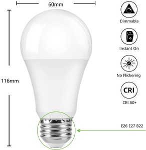 メーカーLed家禽ライト9ワット10.5ワット12ワットA19 LED調光可能農業用電球5000K 120ボルト - Product Image 3