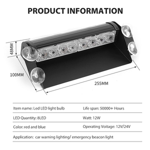 ไฟสโตรปไลท์ LED ติดรถบรรทุกไฟ12V/24V ไฟสัญญาณฉุกเฉินสภาพใหม่สำหรับรถยนต์ - Product Image 6