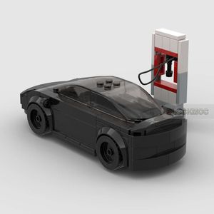 MOC車両モデル車レンガ技術者MOC Model3 X <span class=keywords><strong>S</strong></span>とサイバトラックビルディングブロックおもちゃ誕生日プレゼント