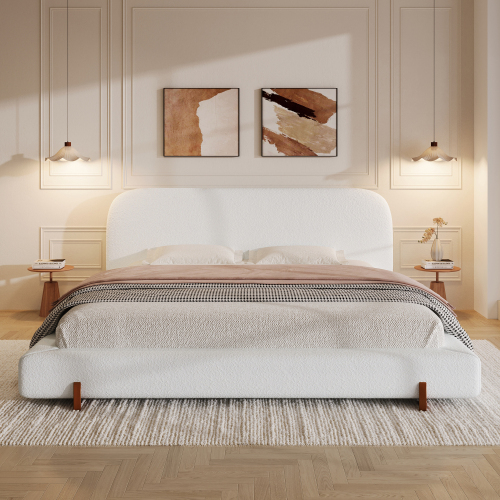 Blanc + Tissu + Mousse + Bois d'hévéa + Mousse