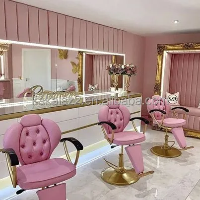 Equipo y suministros de peluquero, silla Rosa personalizada, equipo de salón de belleza, muebles