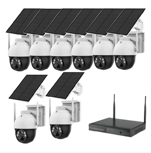 8CH 4MPNvrカメラシステム2wayオーディオソーラーパネルバッテリー充電監視ホームセキュリティ屋外WifiカメラNvrキット - Product Image 1