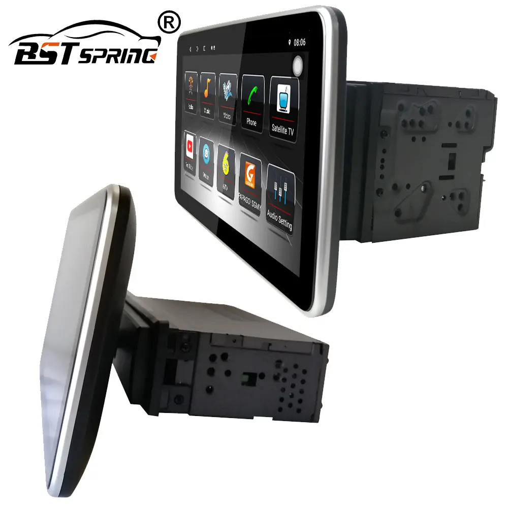 Bosstar-Radio estéreo con Gps para coche, Radio con reproductor, Android, 1 Din, pantalla táctil ajustable de 10 pulgadas, Universal