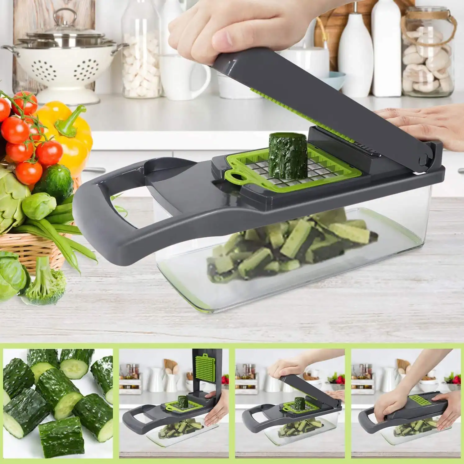 16 Trong 1 Tay Đa Chức Năng Fullstar Veggie Hành Tây Cắt Mandoline Trái Cây Slicer Khoai Tây Peeler Hướng Dẫn Sử Dụng Rau Chopper