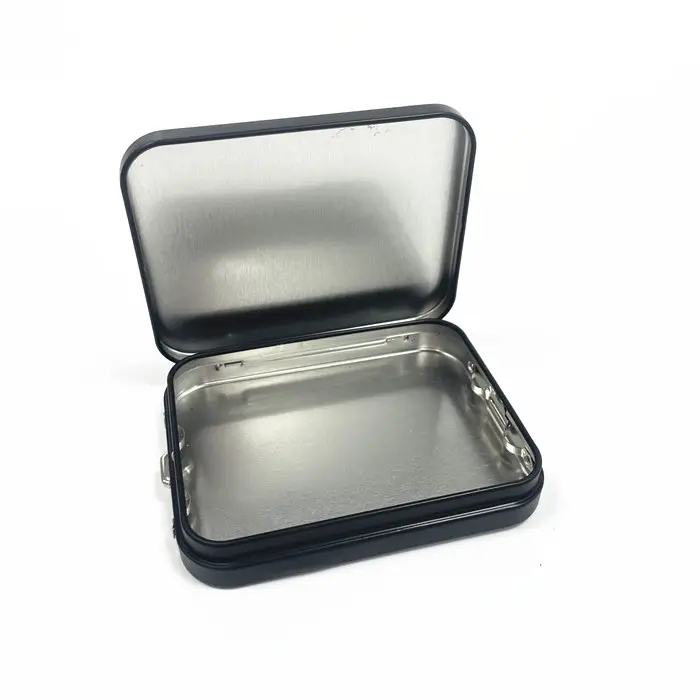 Caja de lata de Metal resistente a los niños de grado alimenticio hermético más caliente de EE. UU. Impreso personalizado CR lata a prueba de niños para píldora caramelo menta cigarrillo