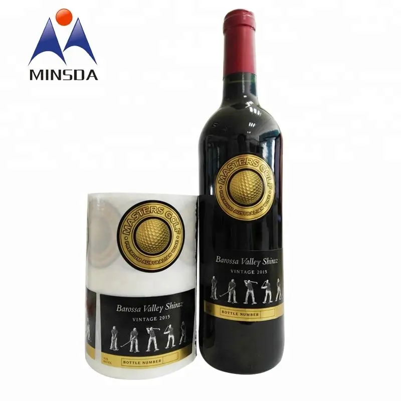 Adhesivo de impresión personalizado Minsda autoadhesivo regalo privado etiquetas privadas de vino