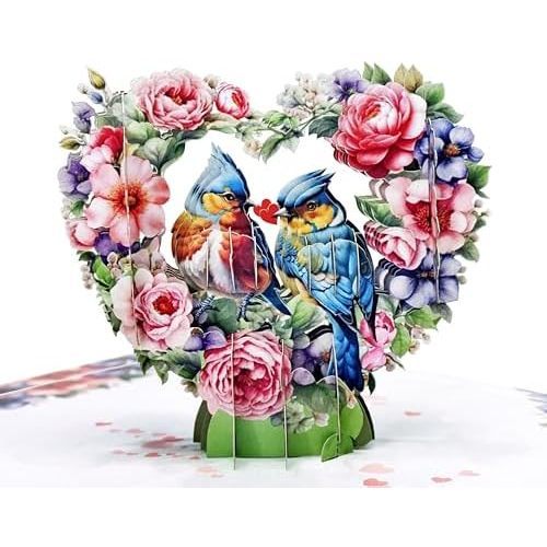 Pareja BlueJay en forma de corazón