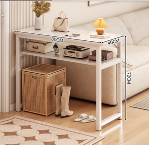 İki raflı konsol masa bilgisayar masasının yanında ahşap Modern giriş salonu dar - Product Image 2