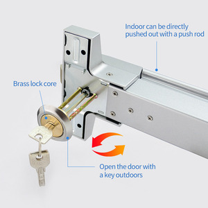 Duurzame 65Cm & 100Cm Enkele Glijbaan Noodbranddeur Slot Sleutel Ontgrendeling Manier Met Push Bar <span class=keywords><strong>Exit</strong></span> Apparaat - Product Image 4