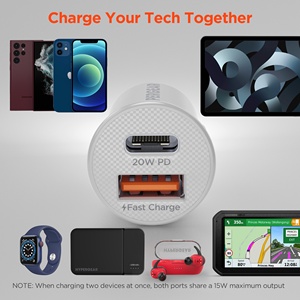 TD超级齿轮迷你20W <span class=keywords><strong>usb</strong></span>-c PD车载充电器18W <span class=keywords><strong>USB</strong></span>车载快速充电