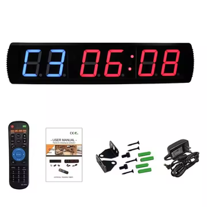 Portatile 4 pollici blu rosso LED conto alla rovescia Fitness intervallo Timer grande Display digitale Home palestra allenamento orologio veloce - Product Image 4