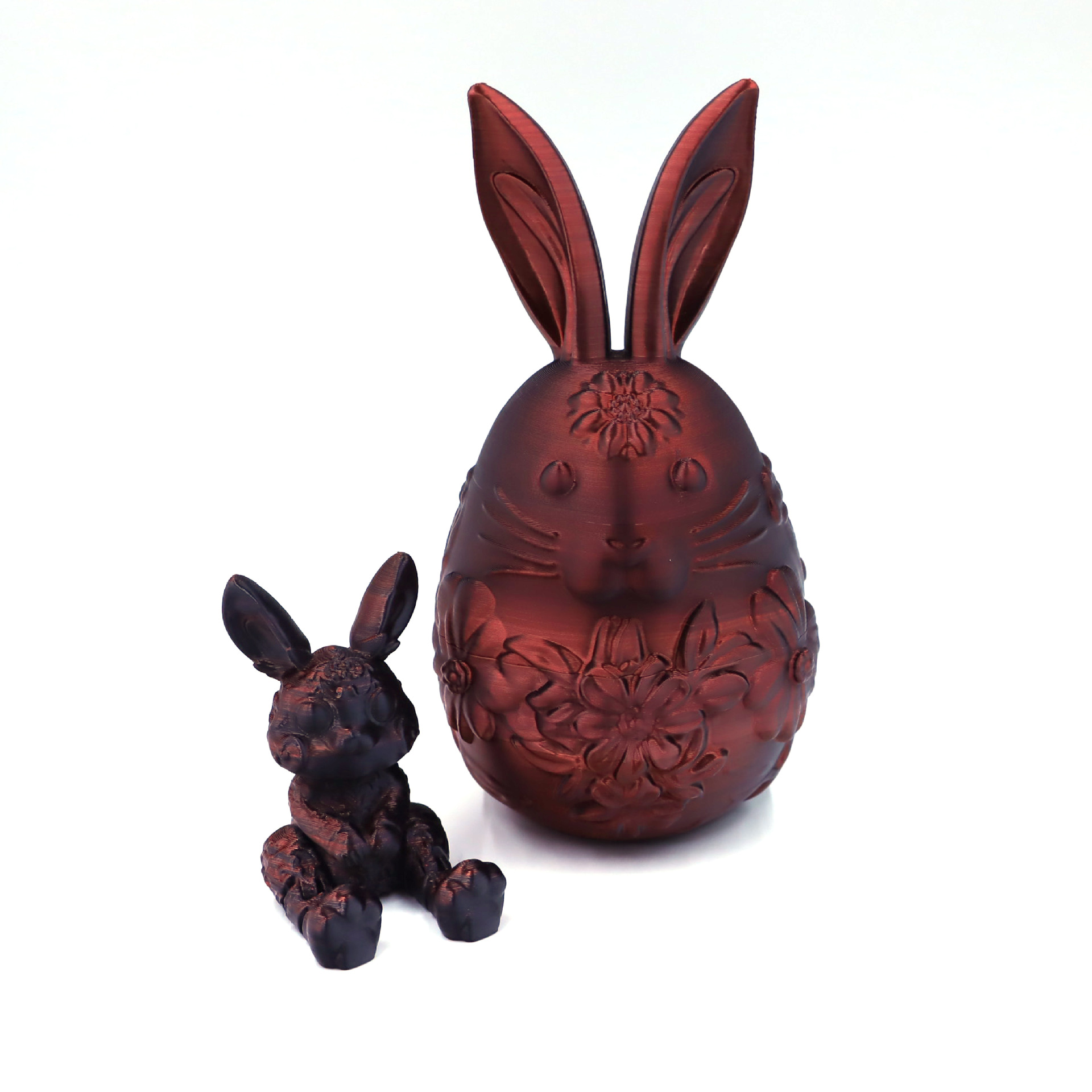Hinged Rabbit 15.2cm Sunflower Rabbit Egg - Red and Black Gradient