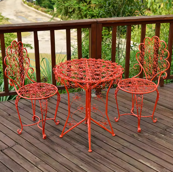 One table and two chairs (plum blossom orange)