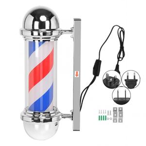 Yeni klasik açık berber direği ışık büyük <span class=keywords><strong>Led</strong></span> berber dükkanı işareti dönen şerit kutup lamba Salon siyah ve beyaz büyük berber direği