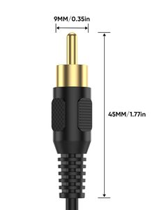 有线电视2包3.3英尺20AWG RCA扬声器线适配器音频视频影音接收器电视低音炮兼容2根裸线RCA - Product Image 5